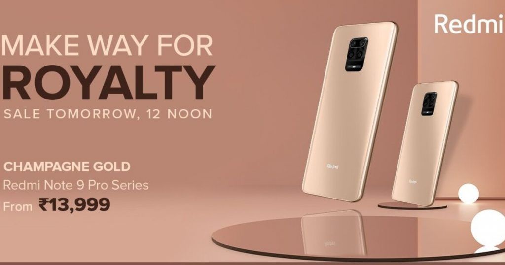 Redmi Note 9 Pro and Note 9 Pro Max Now Available in Champagne Gold, to Go  on Sale Tomorrow 