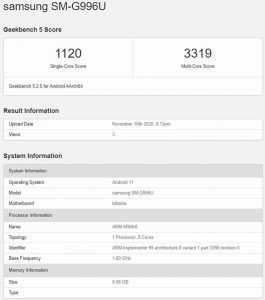 galaxy s21 geekbench 5