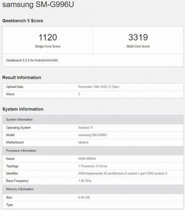 galaxy s21 geekbench 5