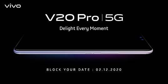 Vivo V20 Pro 5g Confirmed To Launch In India On December 2nd Expected Price Specifications Mysmartprice