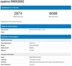 Realme RMX3092 Geekbench