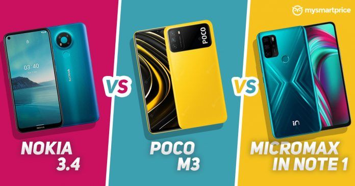 Nokia 3.4 vs m3 vs in note 1