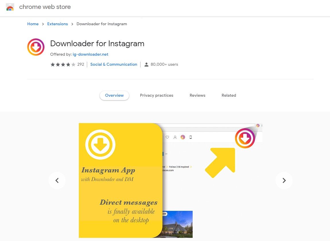 instagram download extension