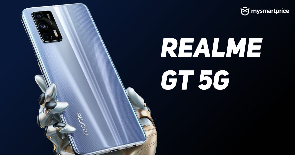  The image shows a poster of Realme GT 5G with a release date in Indonesia.