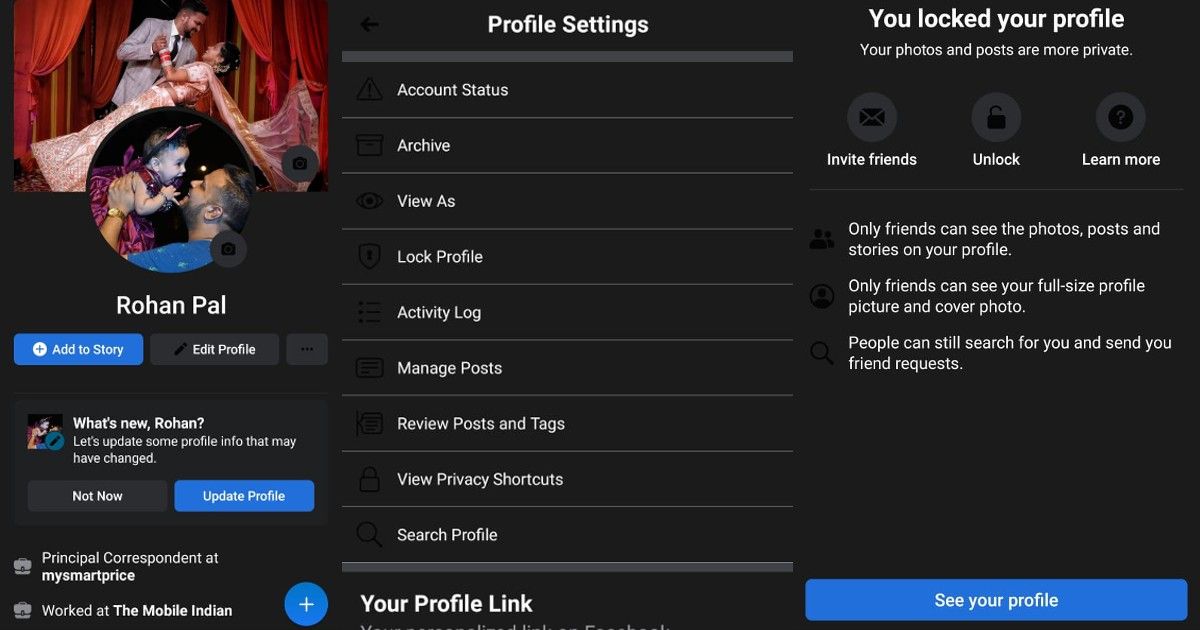 How to Lock Facebook Profile on Android or iOS App and Website