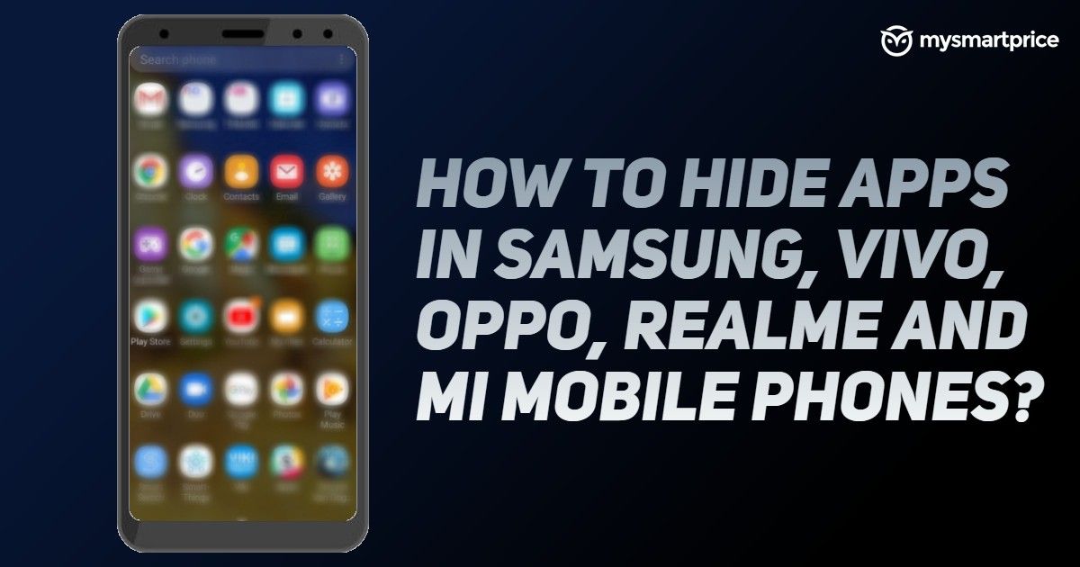  A screenshot of a smartphone with the text 'How to hide apps in Samsung, Vivo, Oppo, Realme, and Mi mobile phones?'
