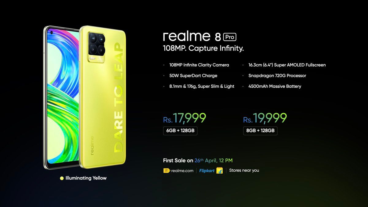 Realme 8 Pro Illuminating Yellow Colour Variant Launched ...