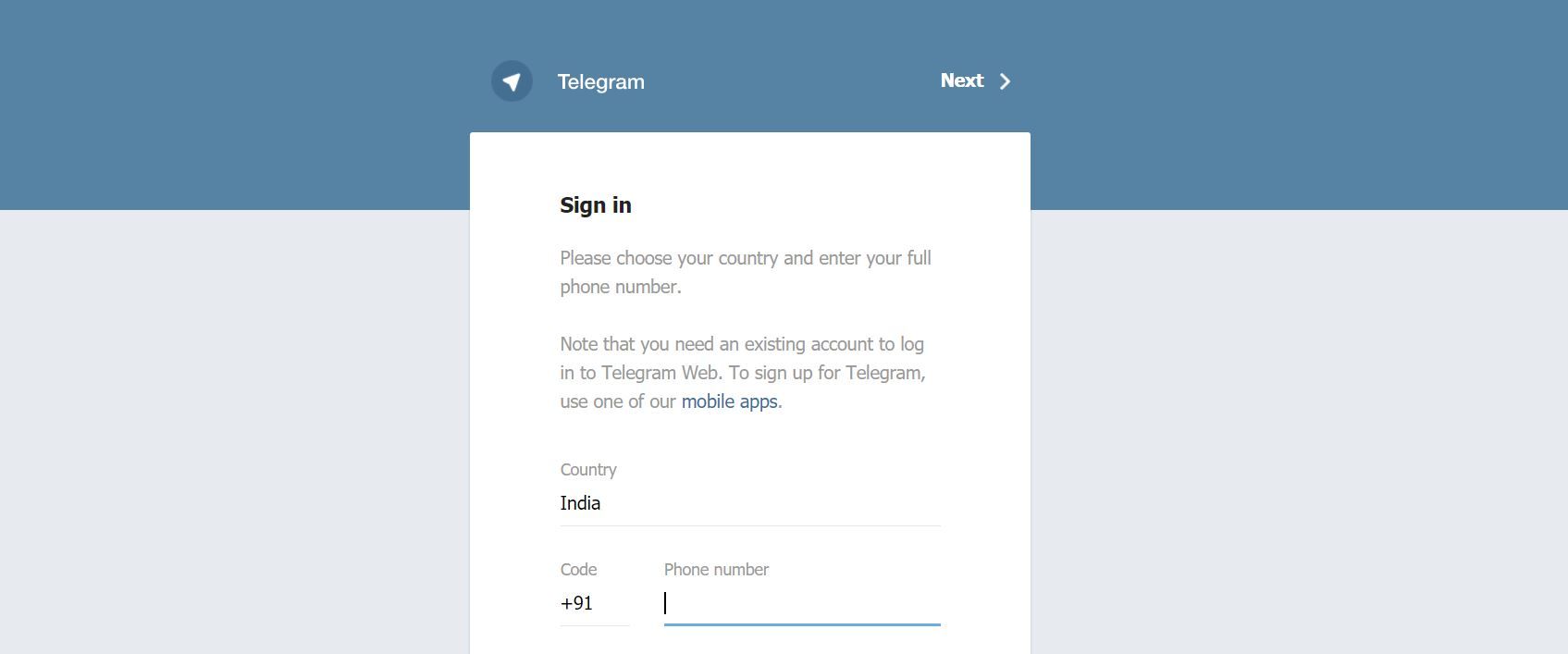 telegram web login