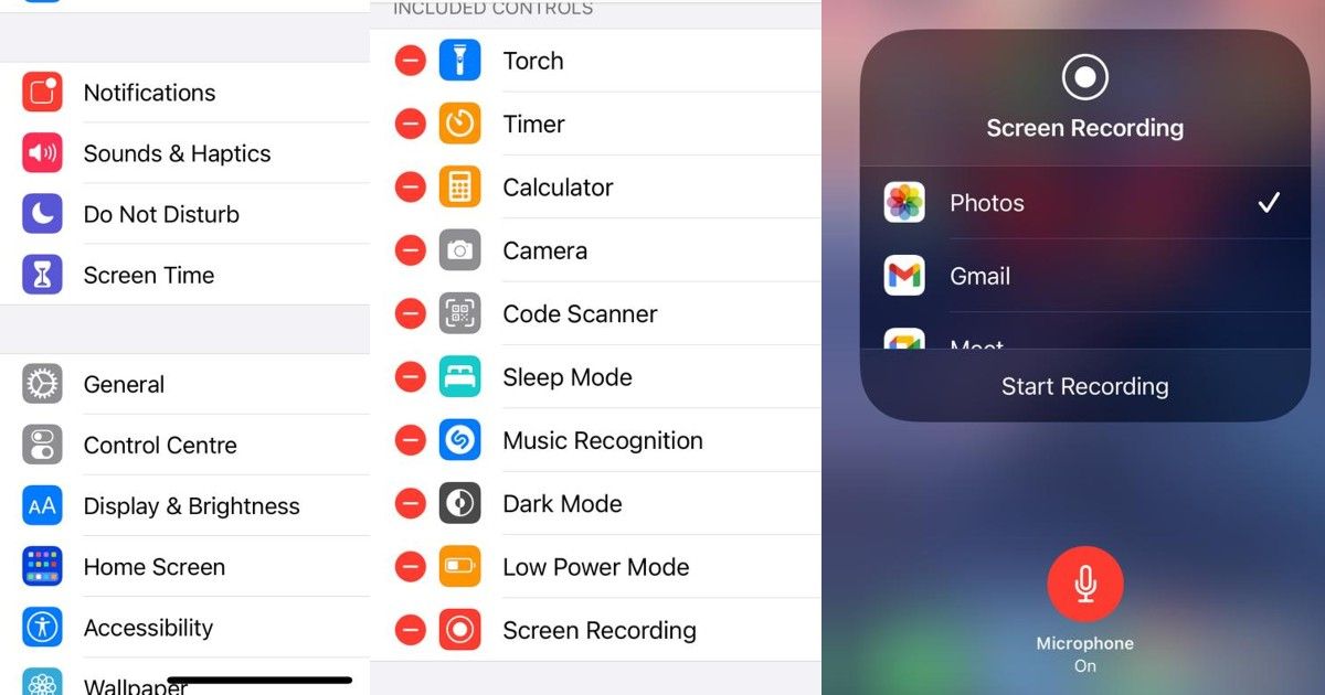 iOS screen recording