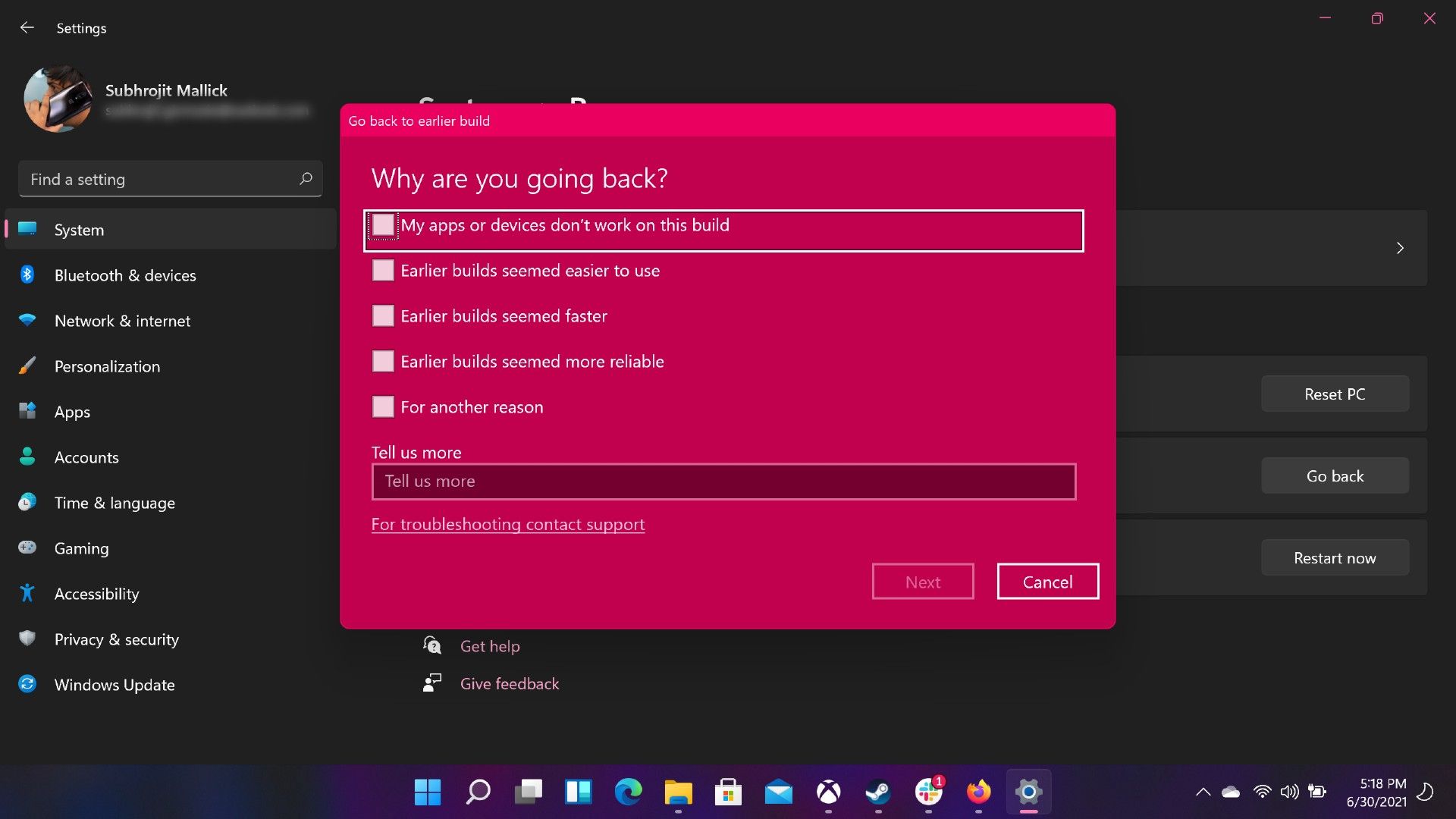 Windows rollback что это