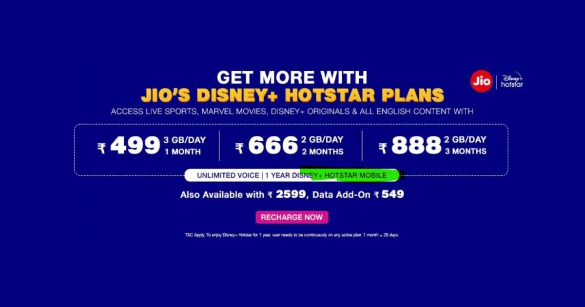 Reliance Jio Hotstar new plans