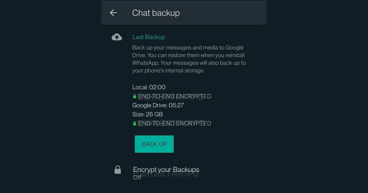 WhatsApp local backups