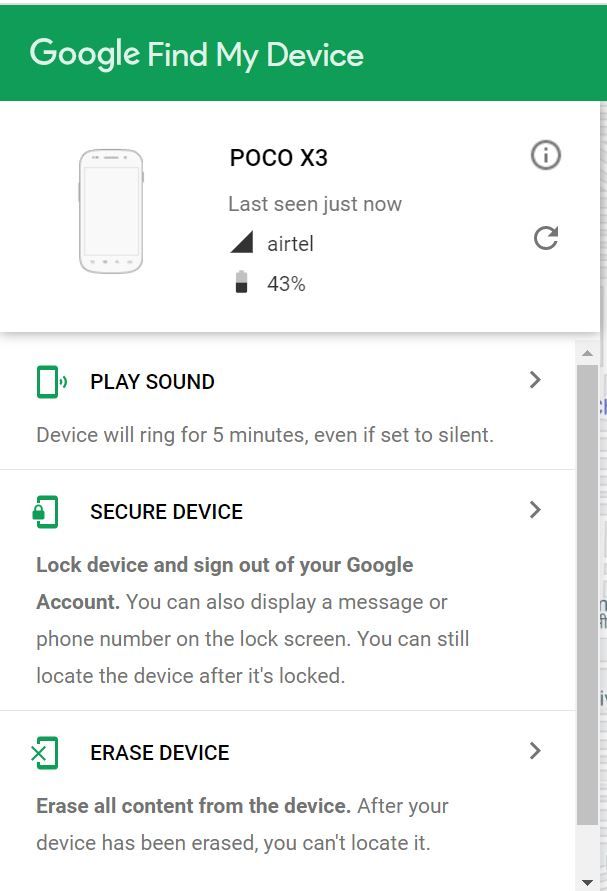 google find my phone imei number