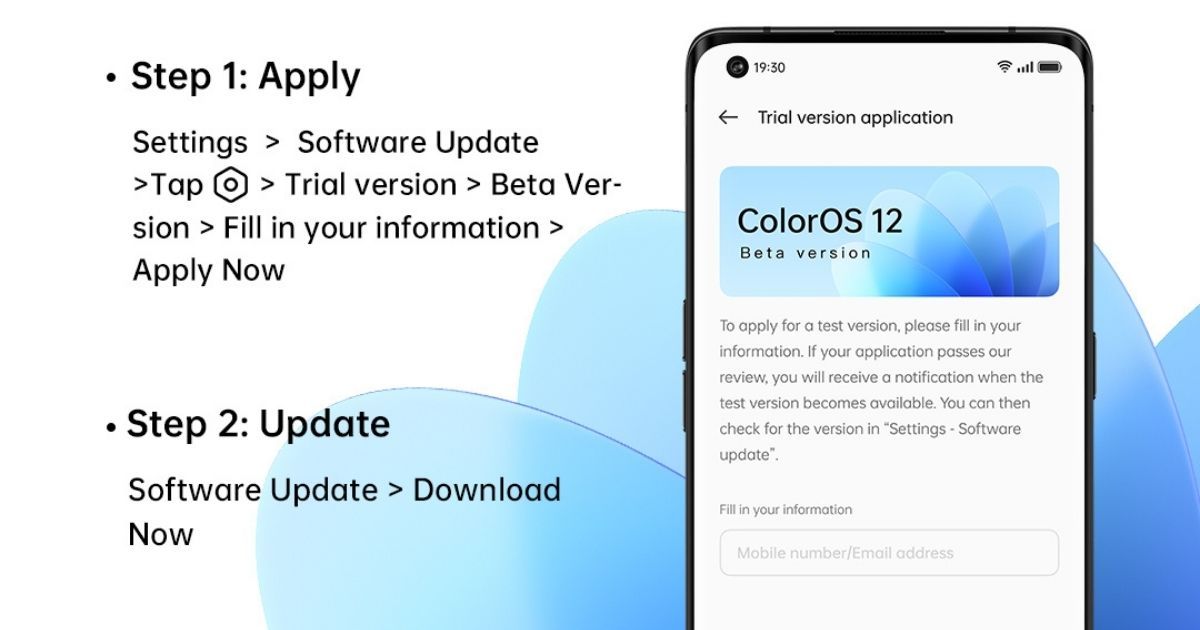 Apply for ColorOS 12 Beta
