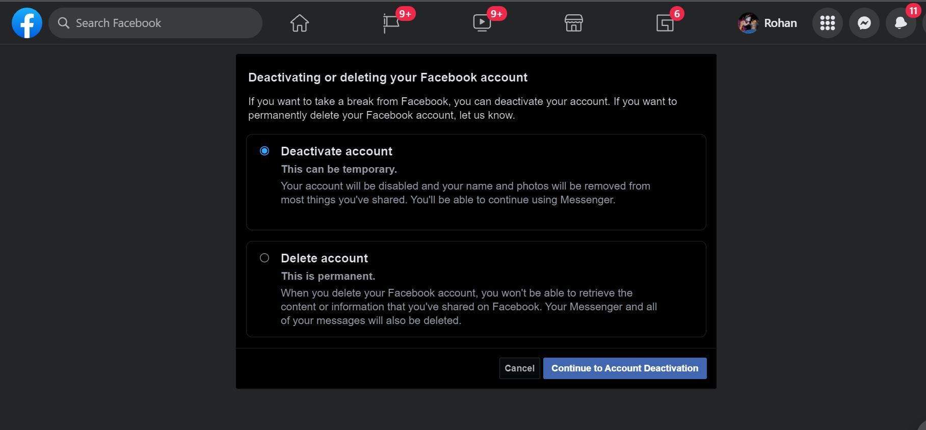 Deactivate Facebook: How to Deactivate Facebook Account Temporarily and ...