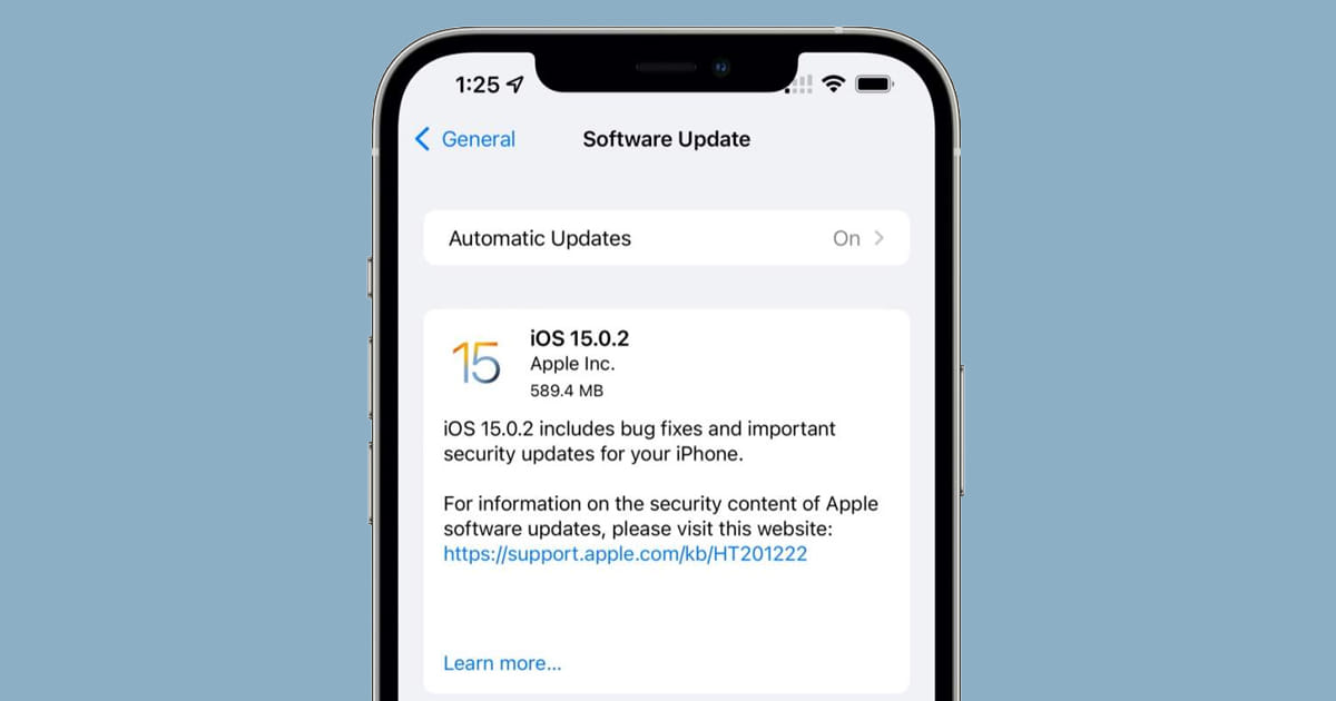 iOS 15.0.2 brings bug fixes and an important security patch