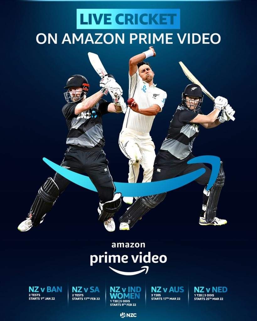 Amazon Prime Video Gets into Streaming Cricket Matches To Start on January 1 with New Zealand Tour