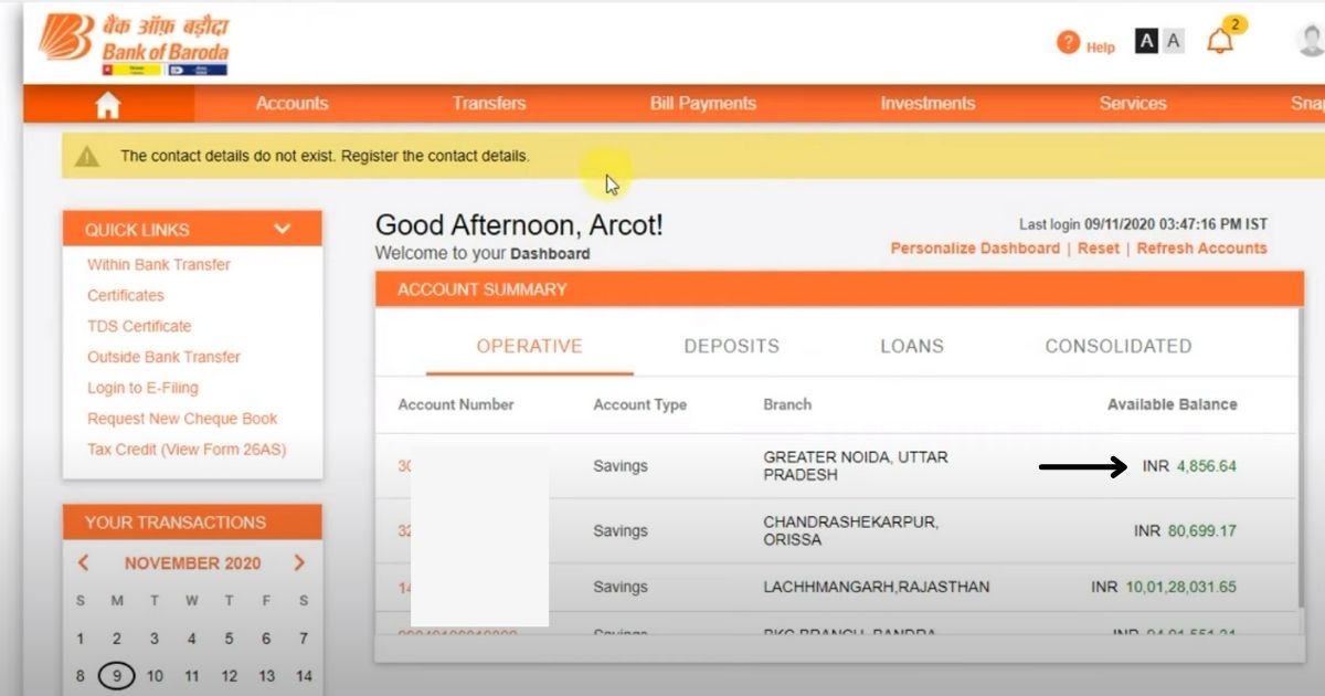 bank of baroda balance check online app