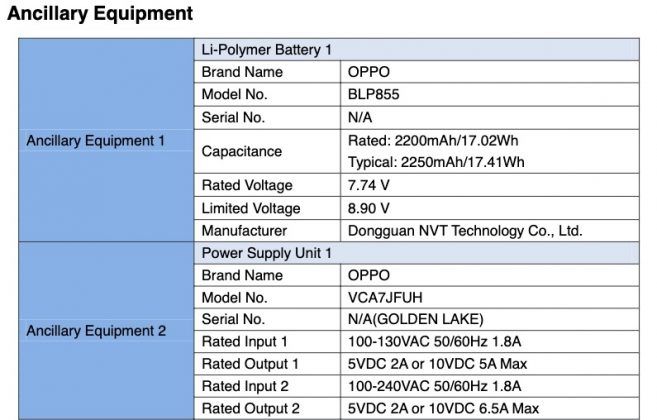 OPPO Reno7 5G Global Find X5 Lite FCC Battery