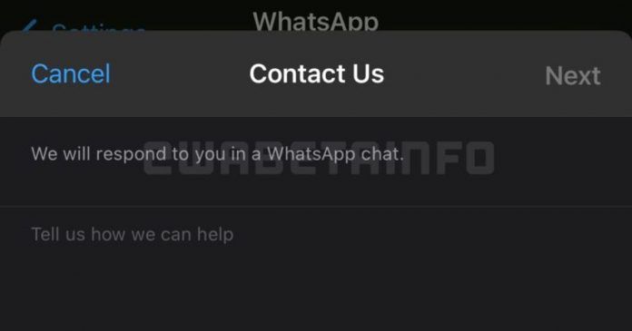 WhatsApp in-app chat
