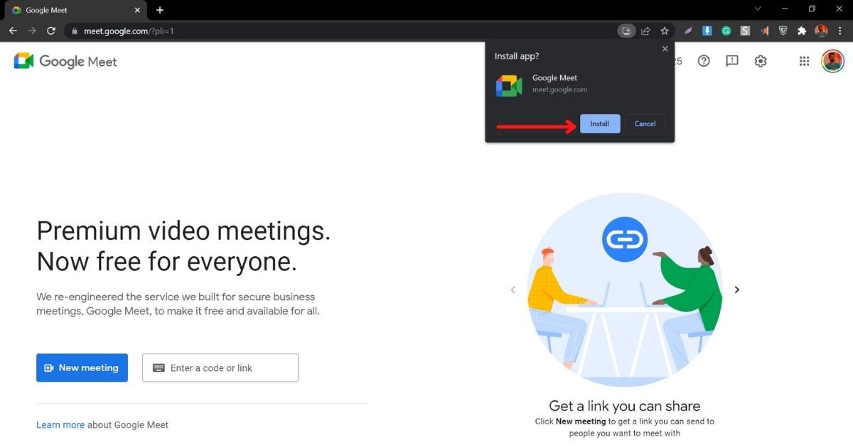 Install google meet