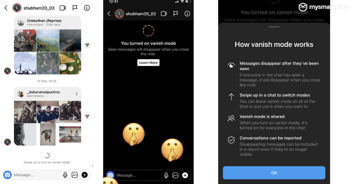 Vanish Mode on Instagram: How to Turn On/Off Vanish Mode on Instagram -  MySmartPrice