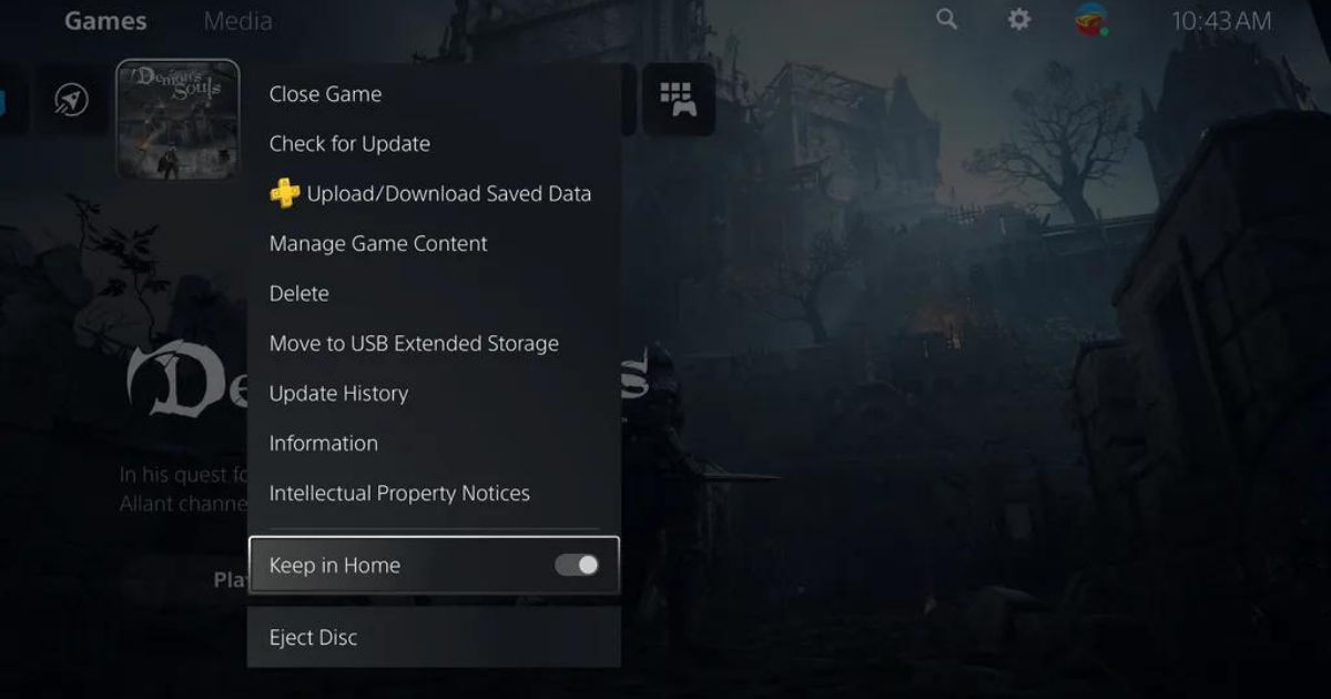 PS5 UI Features