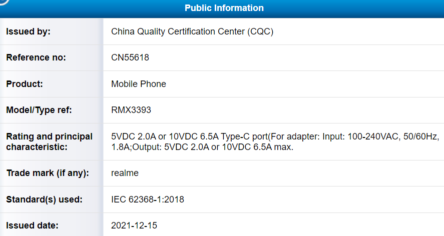 Realme 9 Pro Plus (RMX3393) - TUV