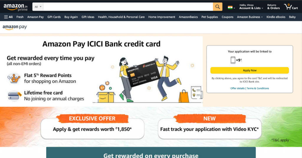 Amazon Pay ICICI Credit Card How to Apply, Benefits, Reward Points