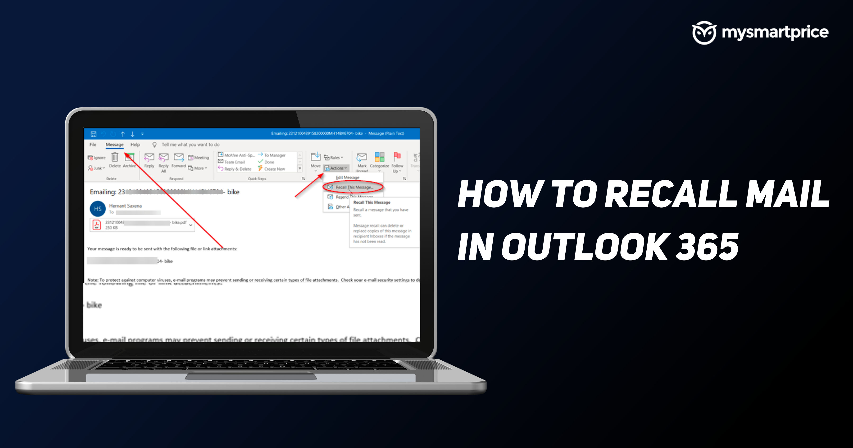 How to Recall Mail in Outlook or Unsend an Email Message in Outlook 365