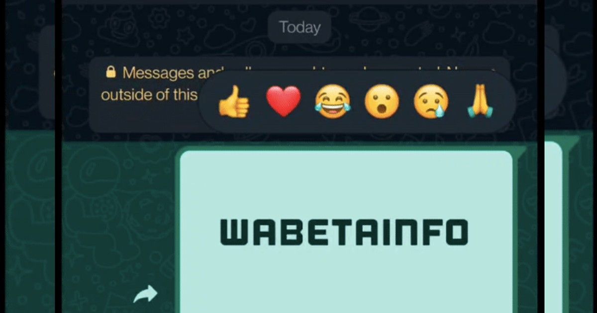 WhatsApp message reactions