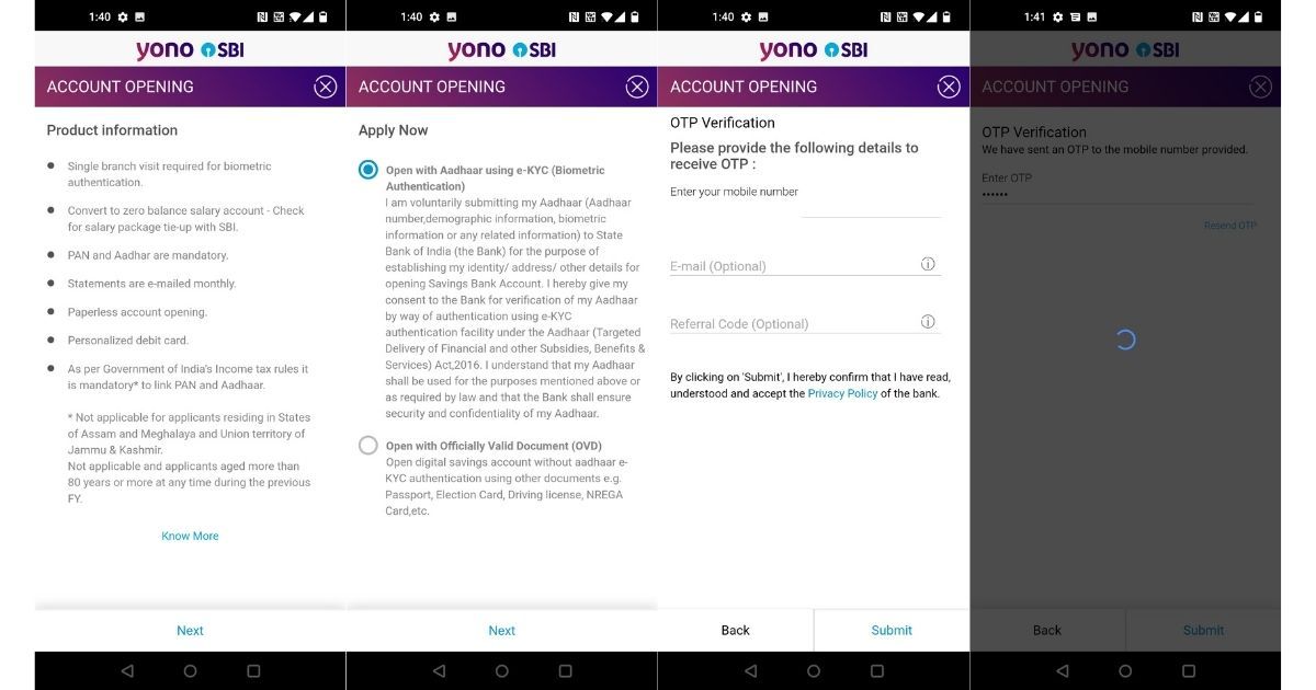 Open SBI Account Using Yono App