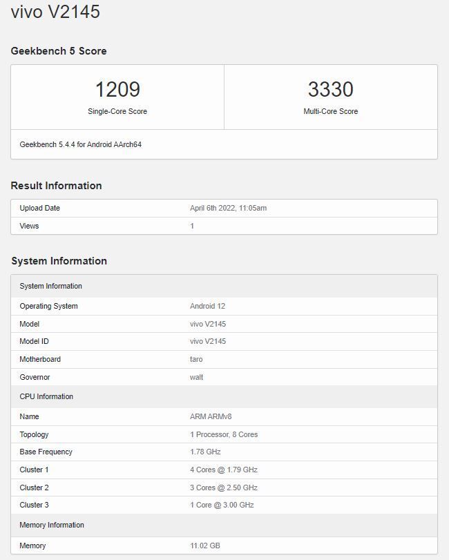 Vivo X80 Pro flagship tested on Geekbench on Dimensity 9000