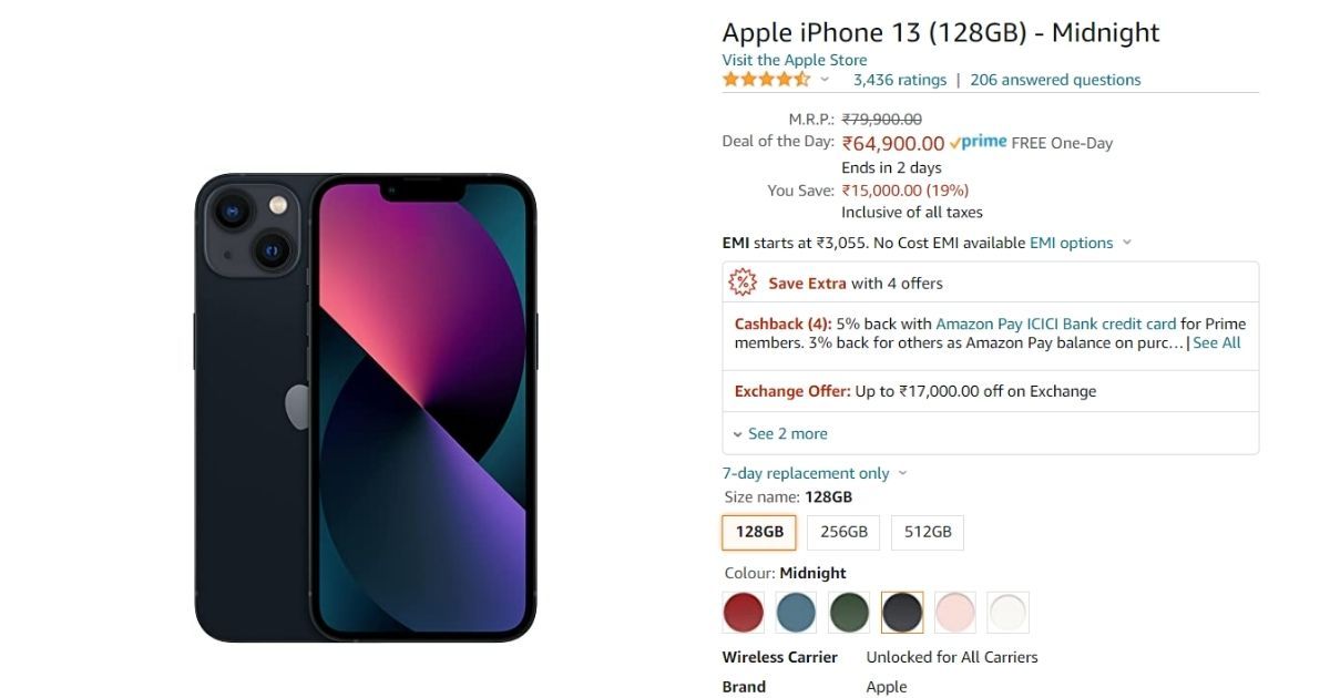 iphone 13 sale in amazon