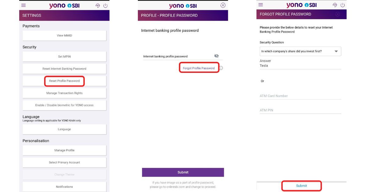 What Is Profile Password In Sbi Yono Lite