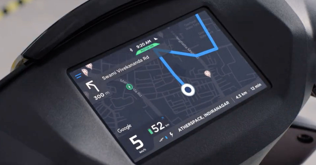 Navigation on Ather 450X (Image: Ather)
