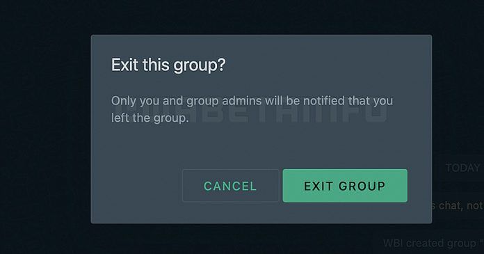 WhatsApp quiet exit group