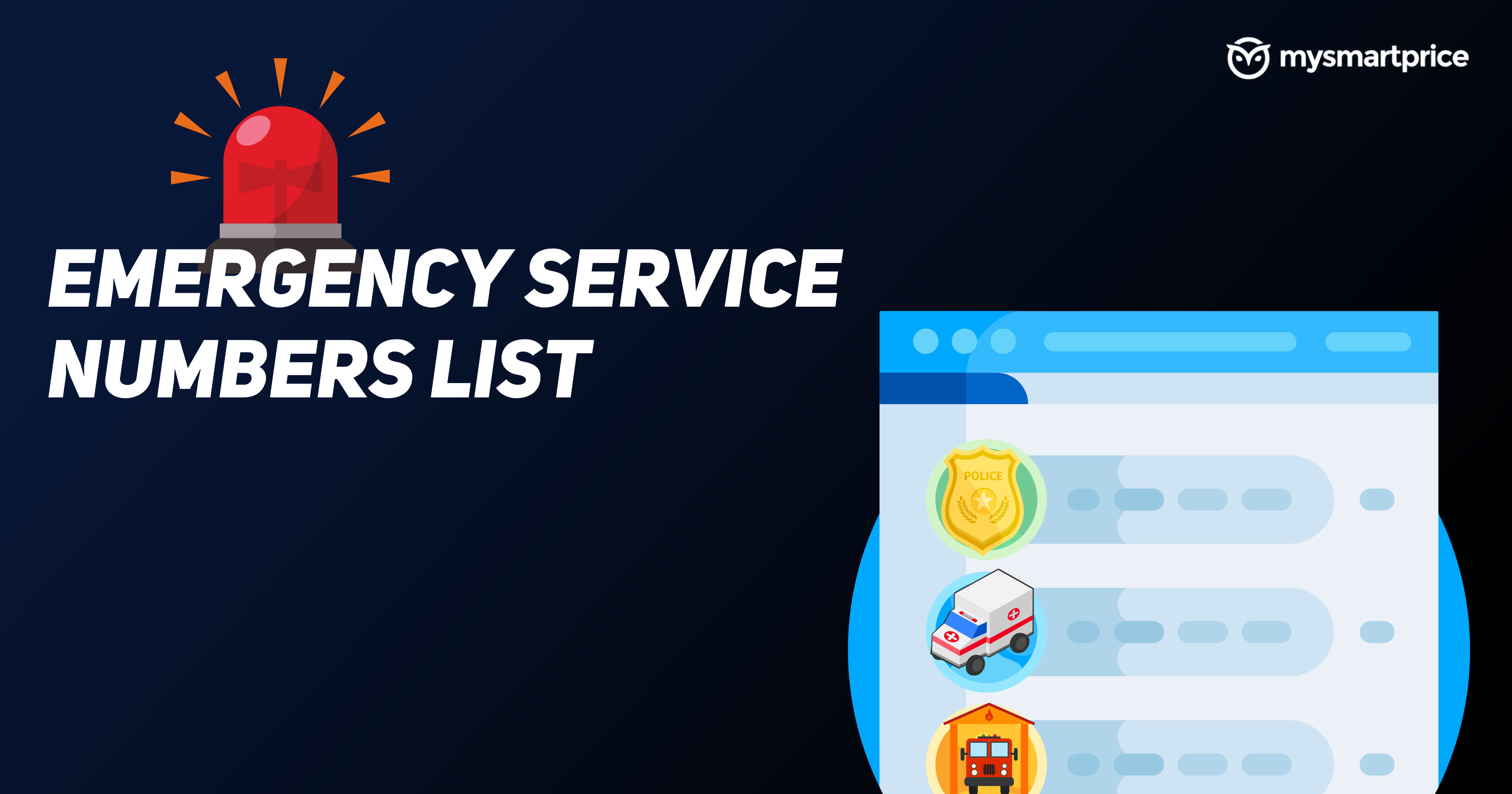 Emergency Service Numbers in India List of National and Statewise