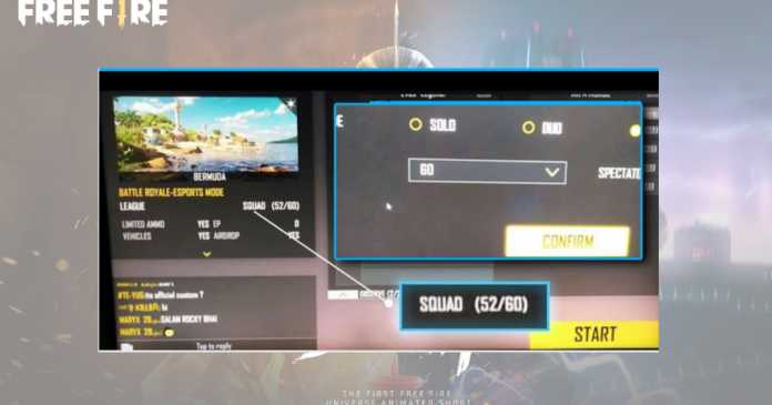 free fire lobby size