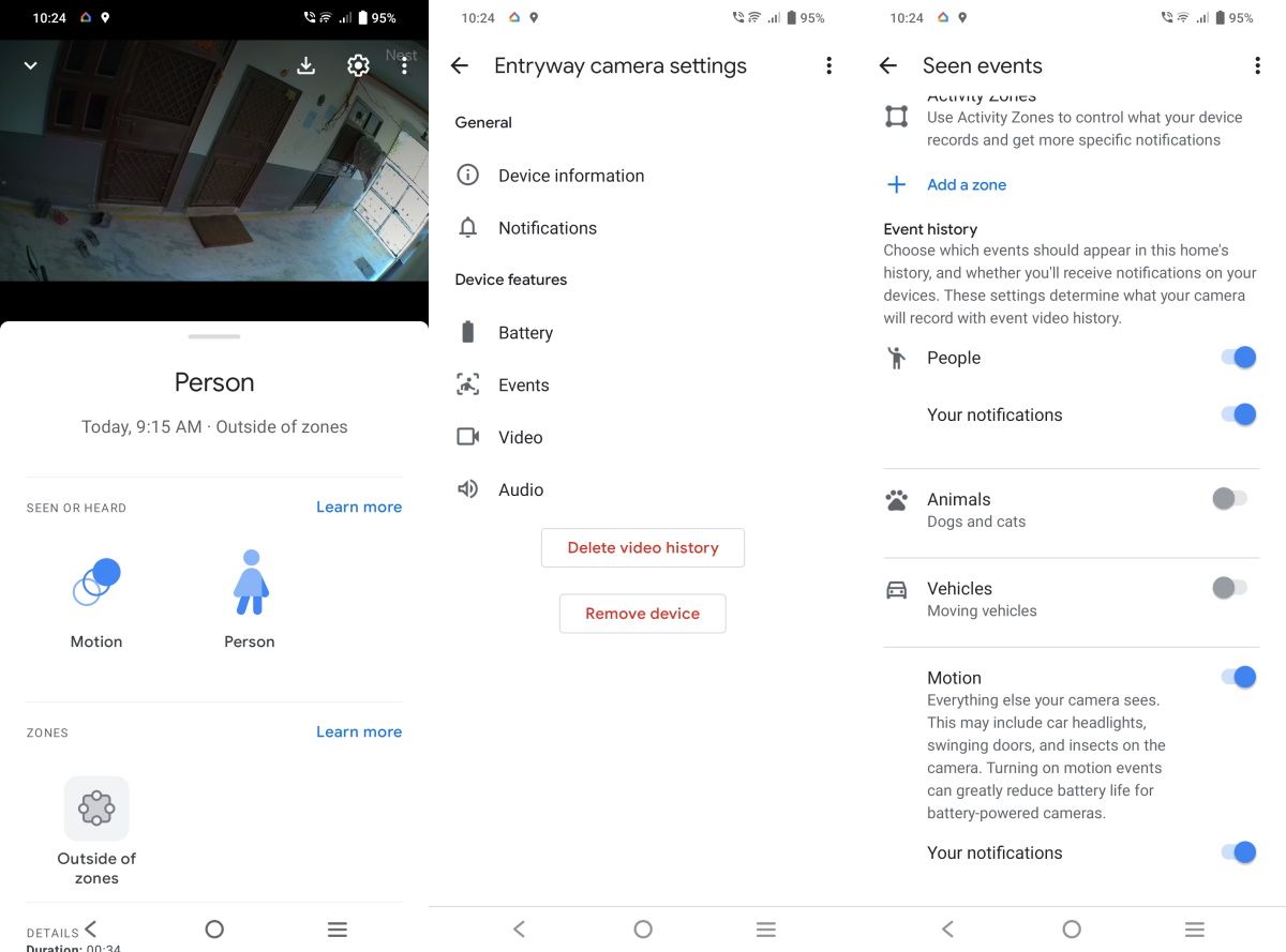nest camera recording options