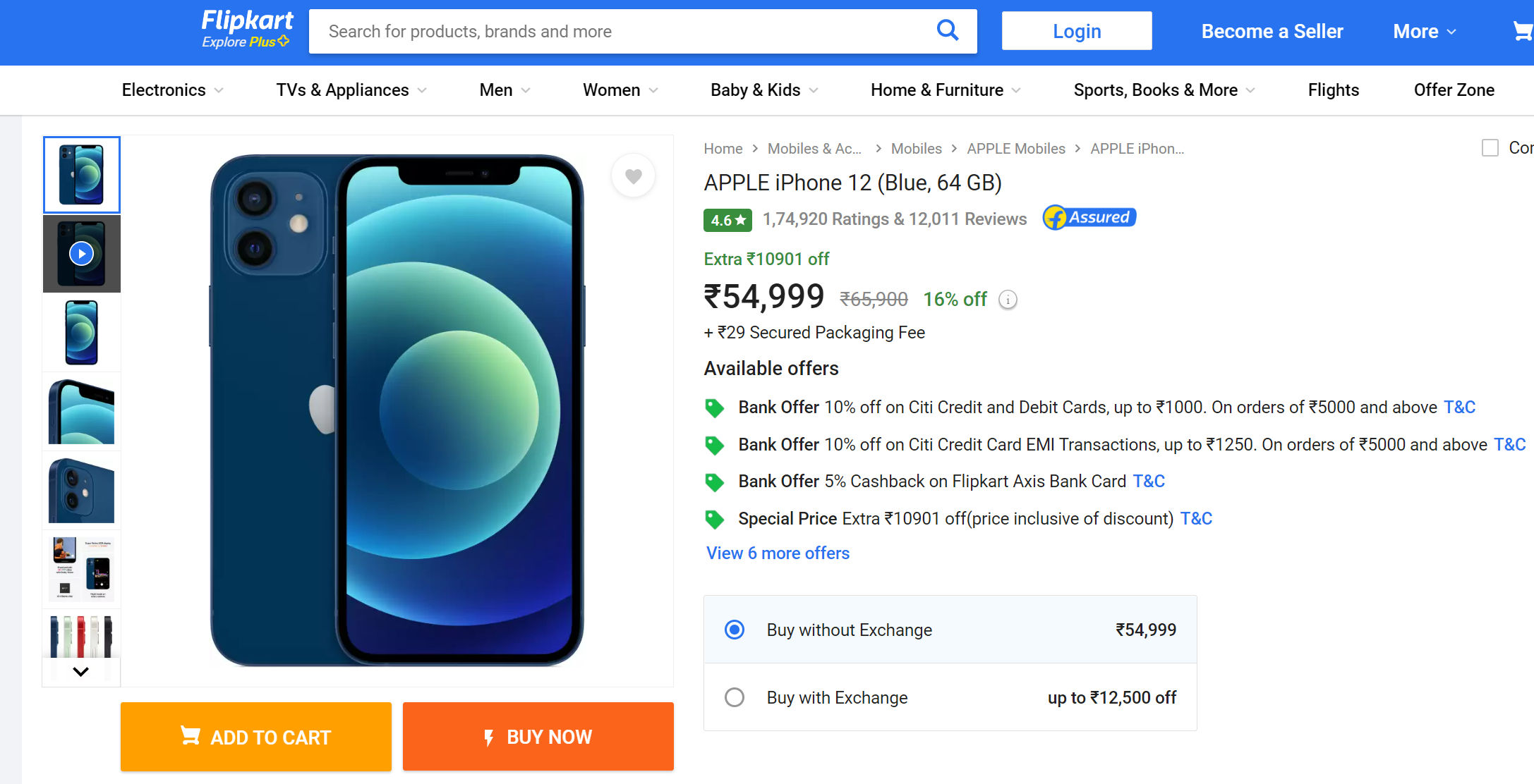 apple iphone 12 flipkart sale