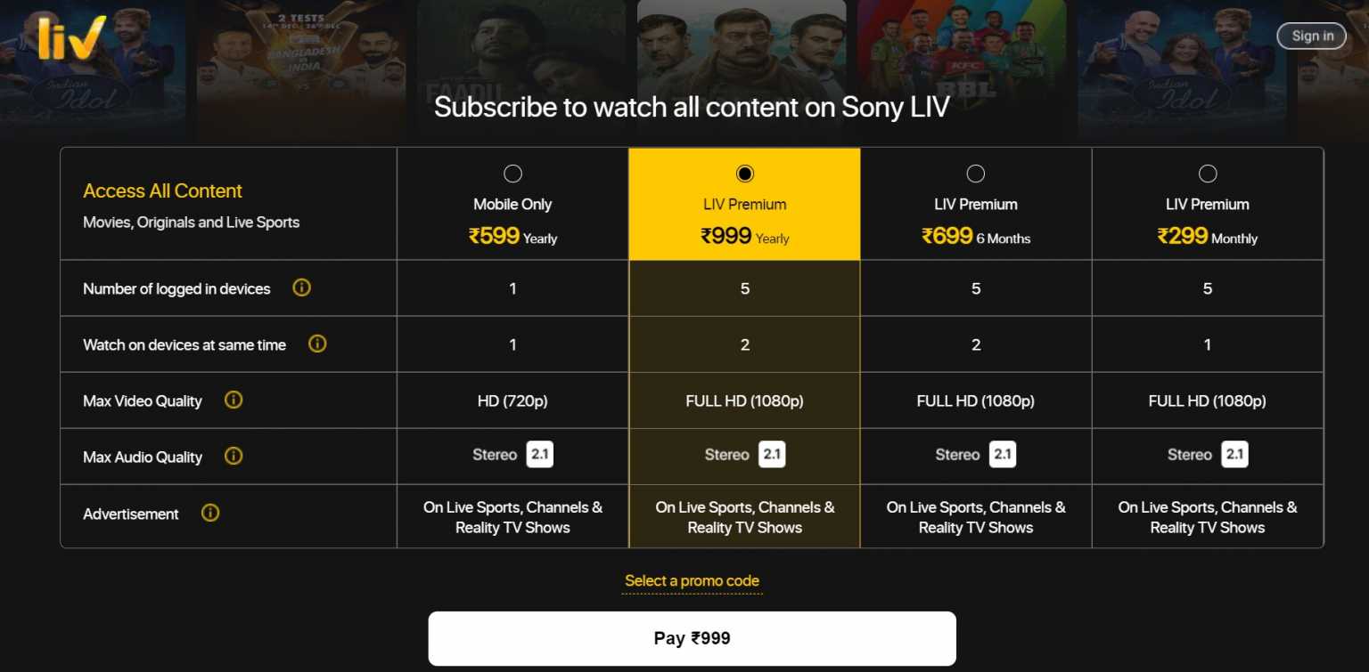 Sony LIV Subscription Plans 2023: Best SonyLIV Monthly and Yearly Plans Sony LIV Subscription Plans 2023: Best SonyLIV Monthly and Yearly Plans
