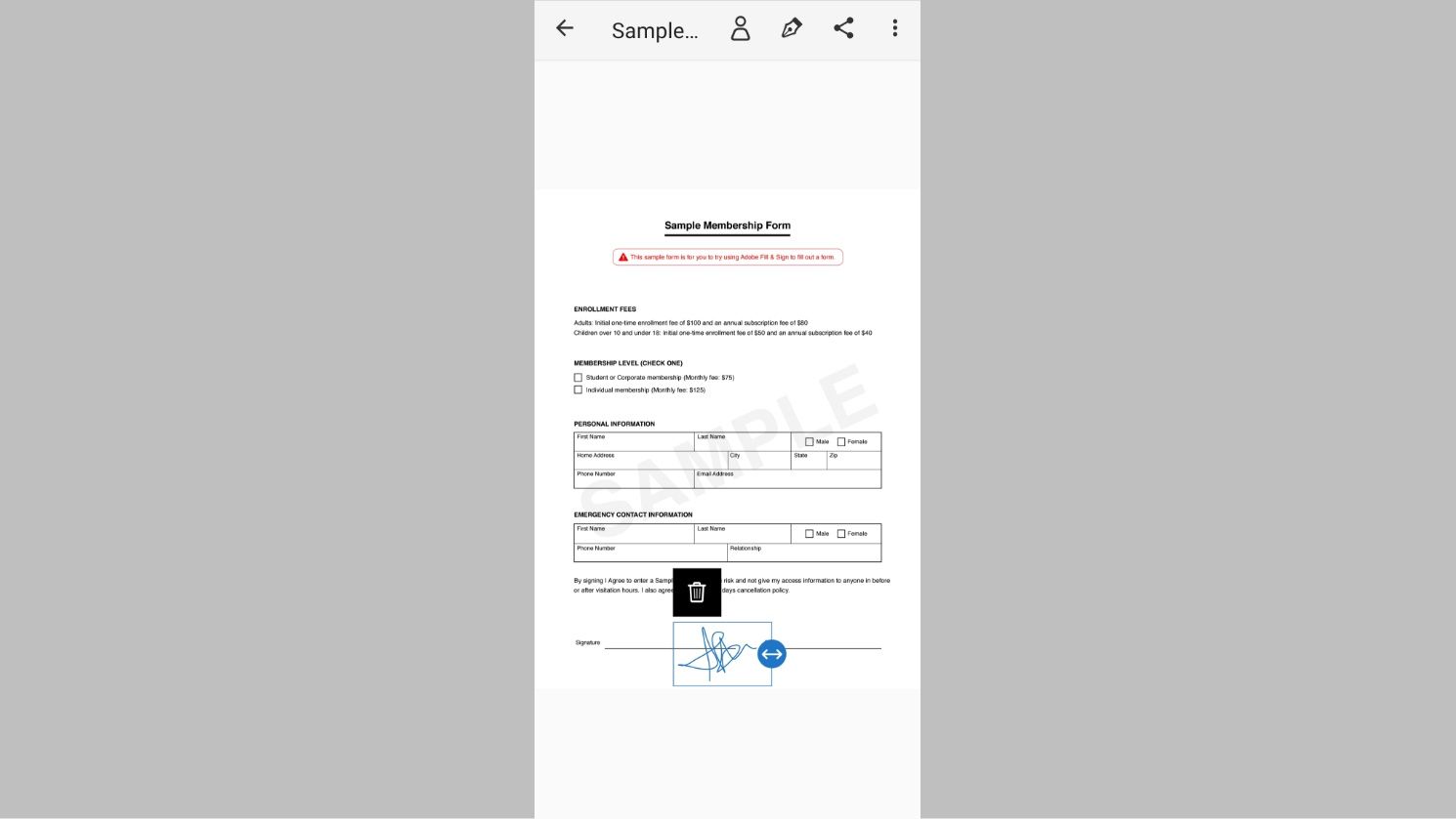 How to digitally sign a pdf Android 6
