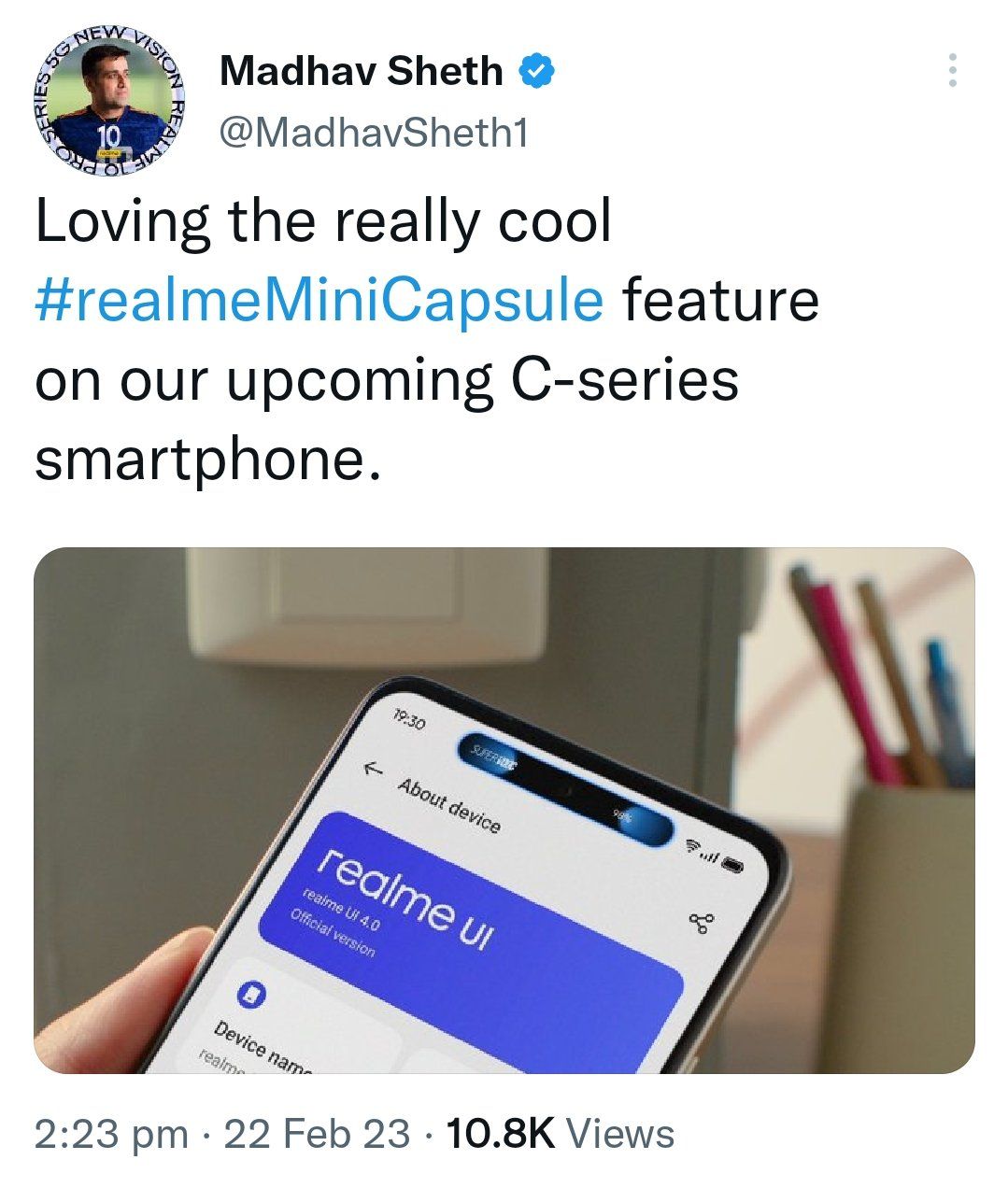 Realme Mini Capsule tweet
