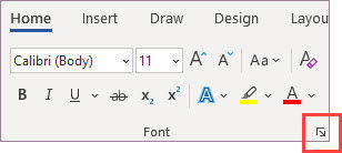 Font Dialog Box Launcher