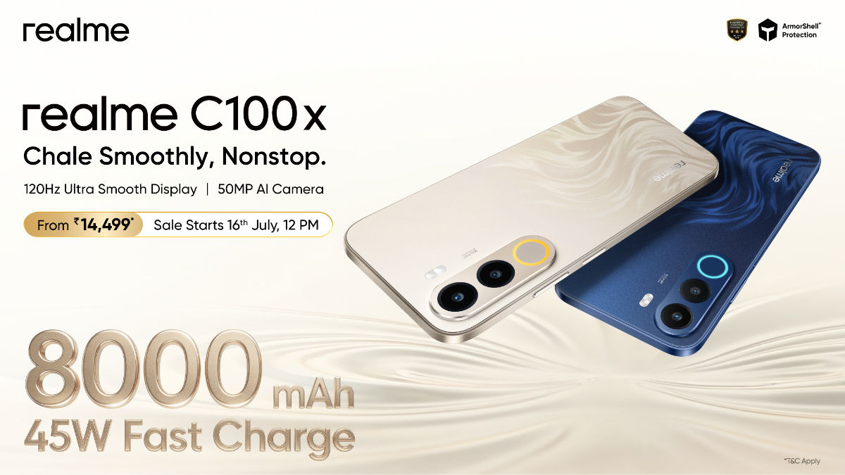 Realme C100x 4G Launched in India With 8,000mAh Titan Battery, 120Hz Display, 50MP Camera - Gear