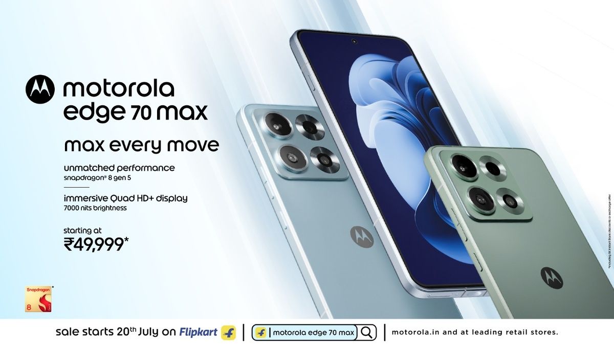 Motorola Edge 70 Max Launched in India With Snapdragon 8 Gen 5, 7,100mAh Battery, 2K 144Hz AMOLED Display - Gear