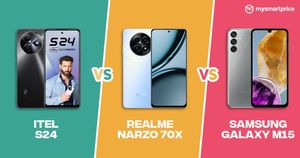 itel S24 vs Realme NARZO 70x vs Samsung Galaxy M15 MySmartPrice