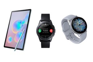 Samsung Galaxy Tab S6, Galaxy Watch 4G, and Galaxy Watch Active 2